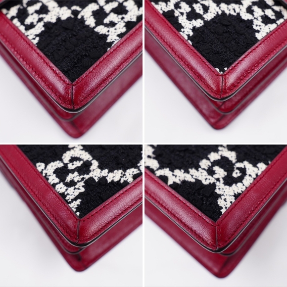 ❌️❌️SOLD❌️❌️AU16❤️ GUCCI Tweed GG Monogram Dionysus Shoulder Bag Black - Picture 10 of 15